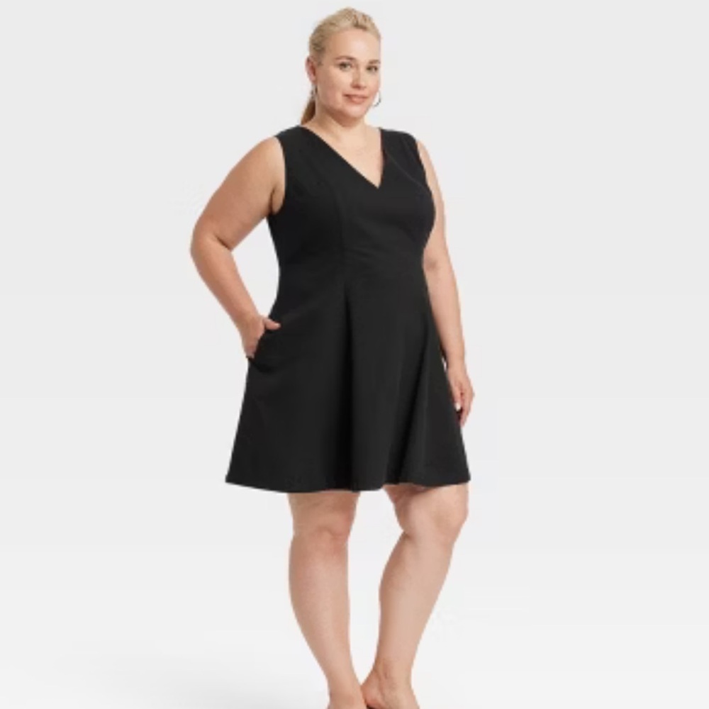 Women's Fit & Flare Mini Dress - A New Day™ Black 17